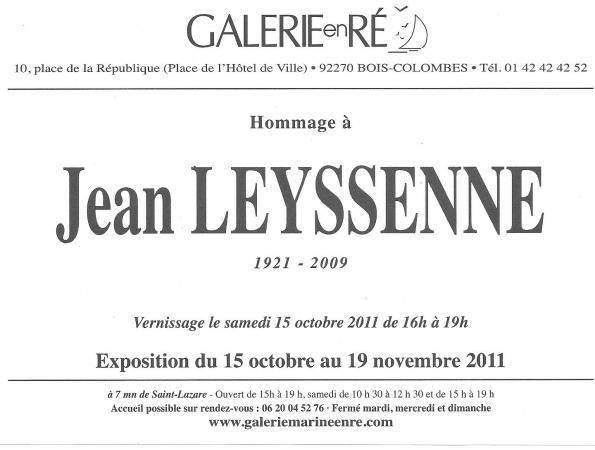 Jean LEYSSENNE - Carton invitation 2011