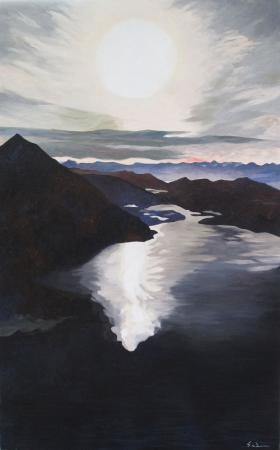 Jacques GODIN - 2020 Northern lights, huile sur toile, 130 x 81 cm